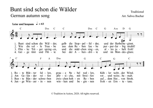 lyrics and music Bunt sind schon die Wälder