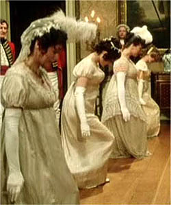 Court curtsy, debutantes