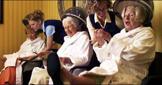 Women getting their hair done at a beauty parlor