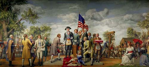 Washington laying the Capitols cornerstone