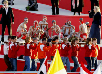 Semi-nude natives at the opening of WYD