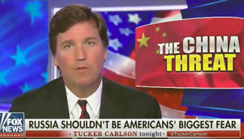 Tucker Carlson speaking on television