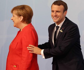 Angela Merkel and Emmanuel Macron