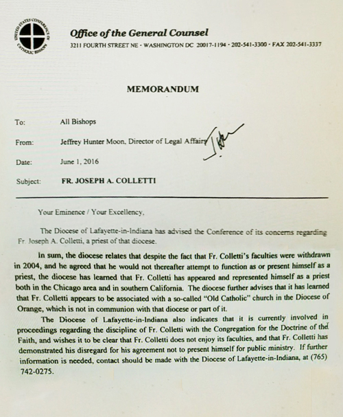 memorandum fr. colletti