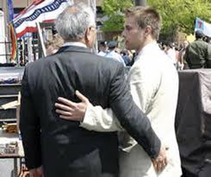 congressman Barney Frank with partner Moses