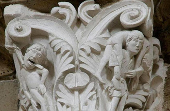 Judas column in St. Mary Magdalene Church, Vezelay