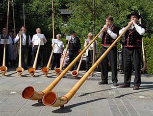 Alphorn blowers in Switzerland