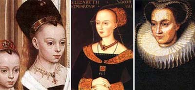 medieval women wearing their widow's peak