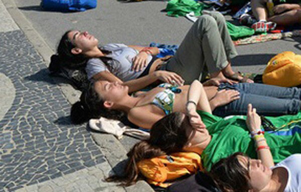 Sleeping together at WYD 2013 1