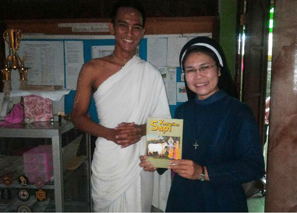 Nun learns on sacred cow