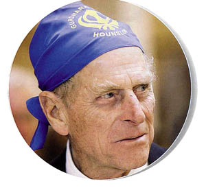 Prince Phillip of Edinburgh in a bandana