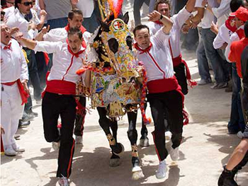 Decorated 'wine' horses in Caravaca