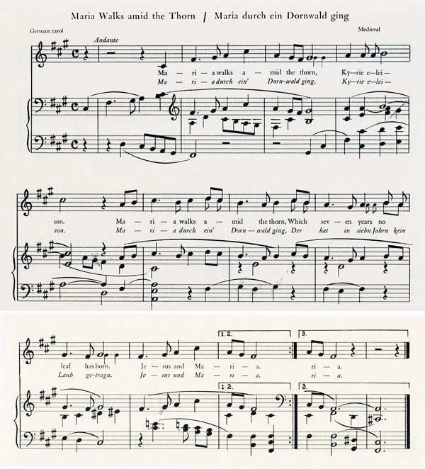 sheet music for Maria Walks Amid the Thorns